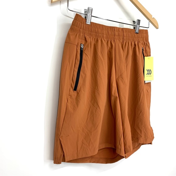 All In Motion Dark Orange Lightweight Athletic Stretch Woven Shorts Nwt Sz Small - Picture 2 of 15